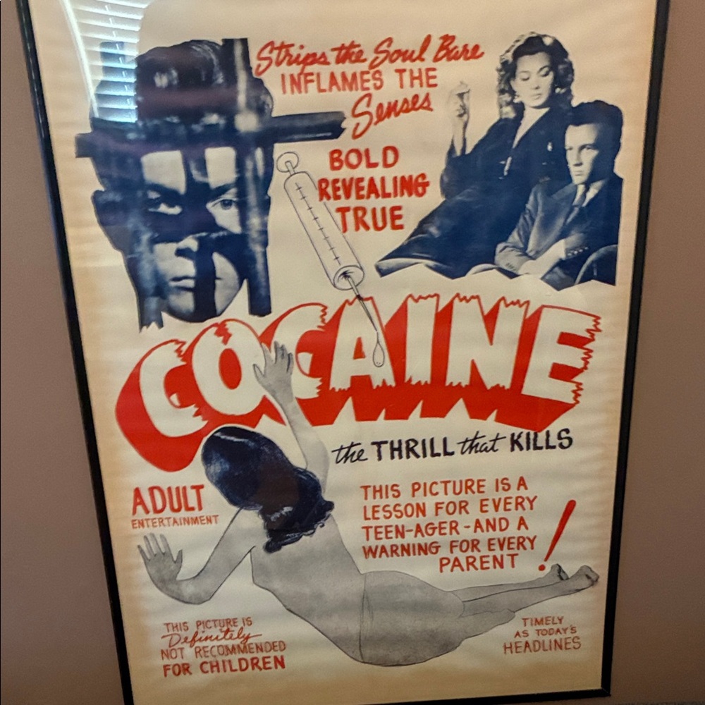 Retro Blue and Red Art Poster